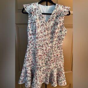 Adelyn Rae Multicolor Tweed Flounce Dress